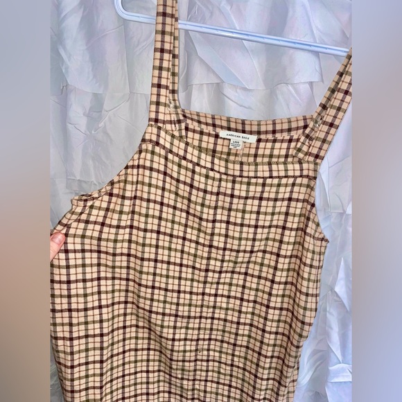 American Eagle, size large, brown & beige checkered dress - Picture 3 of 5